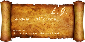 Lendvay Jácinta névjegykártya